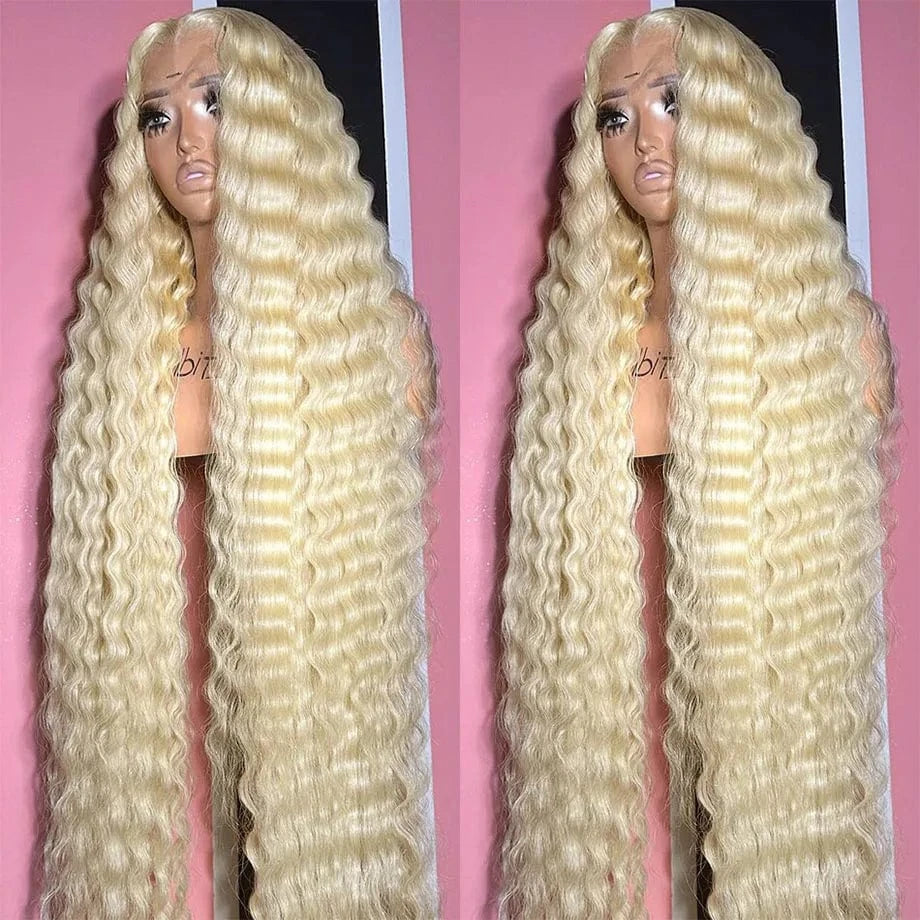 613 Hd Lace Frontal Wig 13x6 Human Hair Wigs Honey Blonde Wigs Curly Lace Front Wigs Human Hair 13x4 HD Deep Water Wave Lace Wig