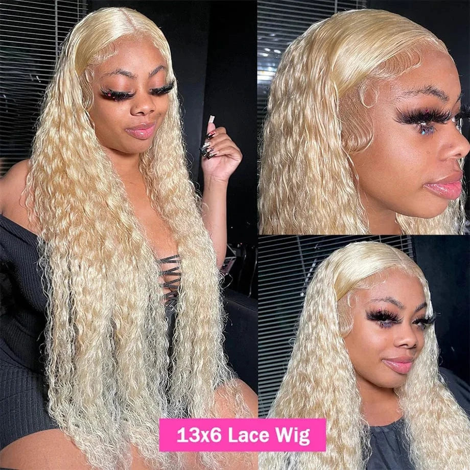 613 Hd Lace Frontal Wig 13x6 Human Hair Wigs Honey Blonde Wigs Curly Lace Front Wigs Human Hair 13x4 HD Deep Water Wave Lace Wig