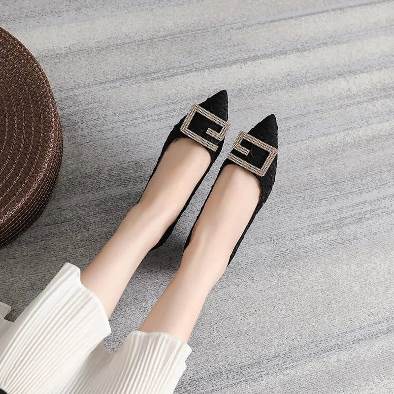 6cm New Fashion Rhinestone with Lace Sexy High Heels Party Banquet Women Purple Shoes 41 42 43