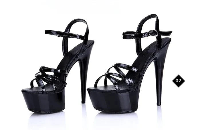 6inch-15cm Heeled Sandals  women's summer hot club model runway women's shoesBeauty contest model with shoe slippers