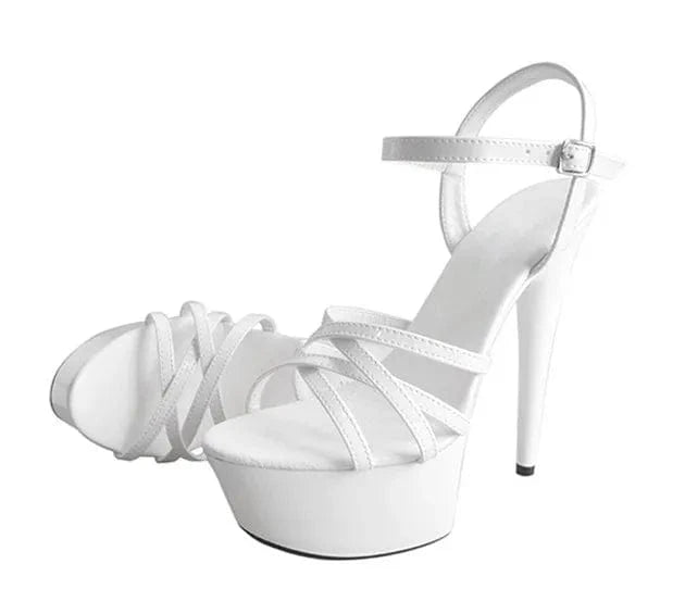 6inch-15cm Heeled Sandals  women's summer hot club model runway women's shoesBeauty contest model with shoe slippers