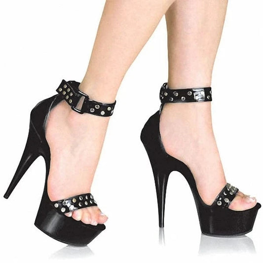 6inch-15cm slippers super high heel sandals riveting shoes sexy night shoes 5cm waterproof platform catwalk Heeled Sandals