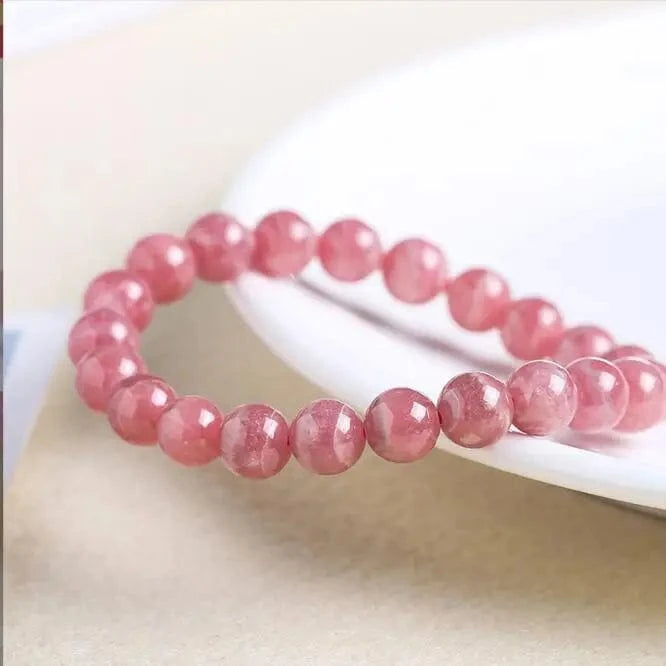 6mm / 19CM / Imitate Rhodolite 8mm Gorgeous Semi-Precious Gemstones Round Beads Energy Power Crystal Reiki Healing Elastic Stretch Bracelet for Women Men Gifts