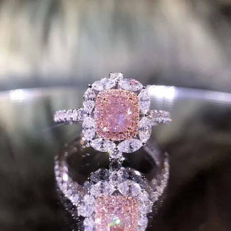 7 / 18k white gold 0.5ct diamond ring SGARIT high quality GIA certified diamond jewelry 18k gold SI1 fancy light pink brown 0.5ct natural diamond ring