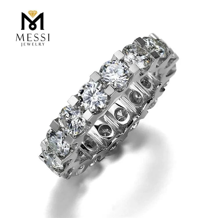 7.5 / 14k Factory price 14k 18k white gold Eternity DEF VVS moisssanite diamond ring
