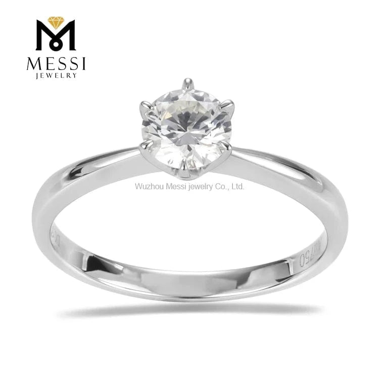 7.5 / DE/VS 18K Messi Jewelry DEFG/VS-SI 0.5ct CVD HPHT lab grown diamond ring six prong setting wedding engagement diamond ring