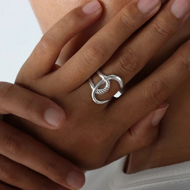 7 / Fashion / A475-Silver Ring Factory Directly Supply Textured Open Ring Stainless Steel Waterproof Fashion Ring Jewelry