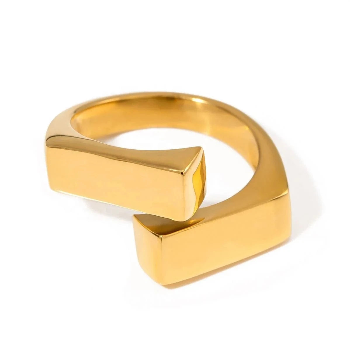 7 / minimalist / R2517 R2517 Women Fashion INS Style 18K Gold Plated Stainless Steel Minimalist Adjustable  Geometric Cross Ring