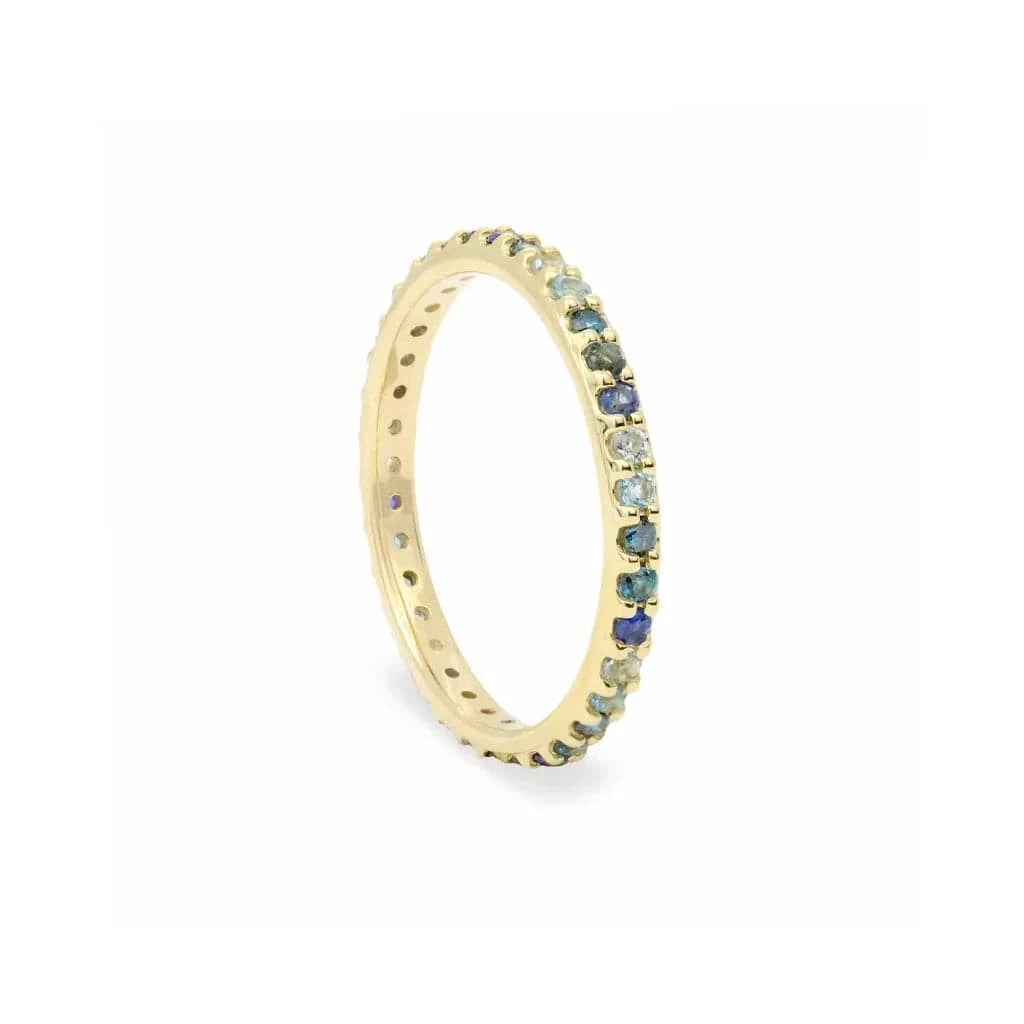 7 / R631-blue High Quality Mini Small Thin Rainbow Rings For Women Girls Geometric Square Round Bling CZ Paved Multicolored Fashion Jewelry