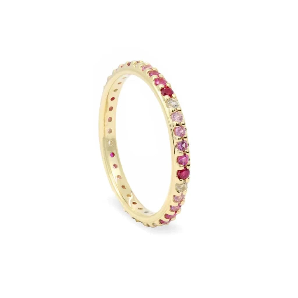 7 / R631-red High Quality Mini Small Thin Rainbow Rings For Women Girls Geometric Square Round Bling CZ Paved Multicolored Fashion Jewelry