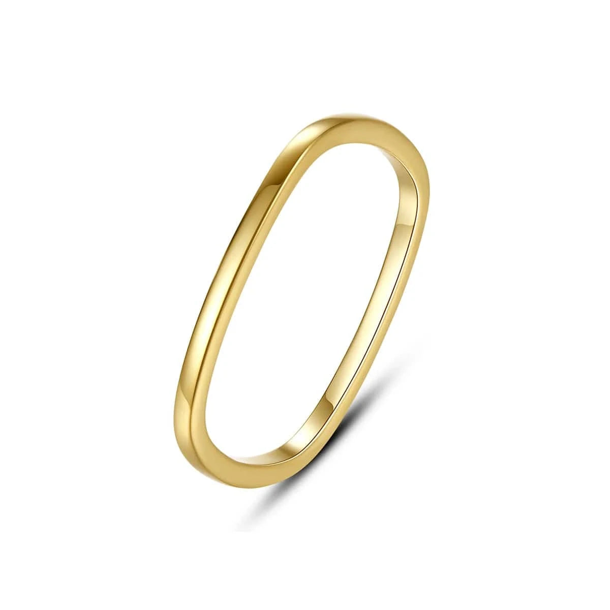 7 / SR20112508 CZCITY Korean S925 Sterling Silver Gold Unique 925 Band Metal Finger Designed Dainty Woman Square Ring