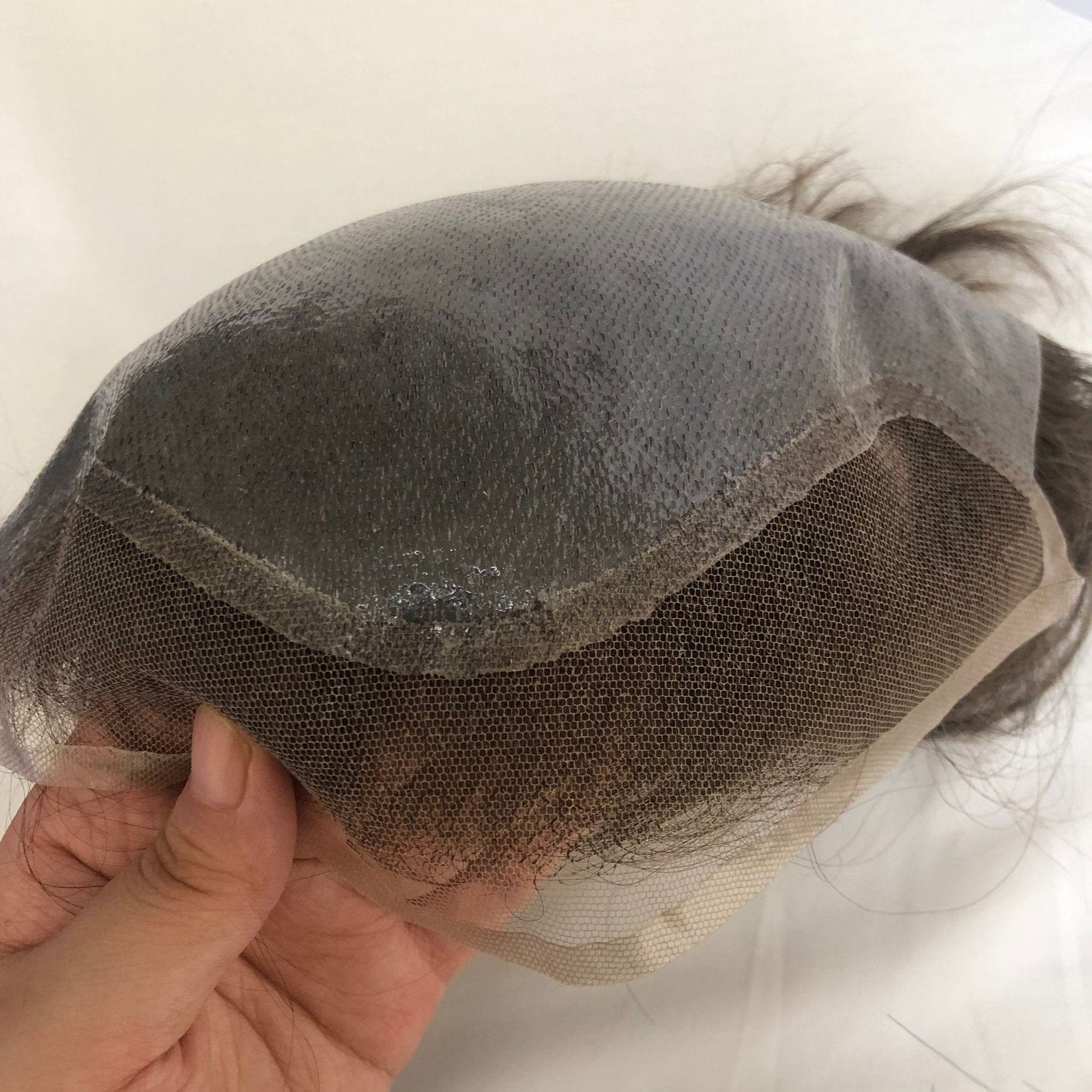 #7 Toupee Lace with PU Brazilian Hair Mens Toupee  100% Human Hair Man Toupee Hair System
