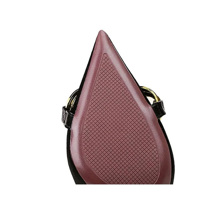 7239-1 High Quality Trendy Sexy 9.5CM Super High Heels Shoes For Women Slip-On Golden Buckle Luxury Nude Heels For Ladies