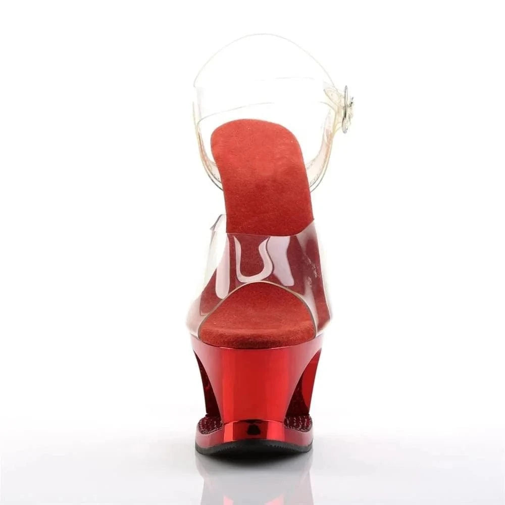 7inch-17cm Flat Sandals high heel flash water drill hollow out waterproof platform sexy nightclub platform steel Heeled Sandals