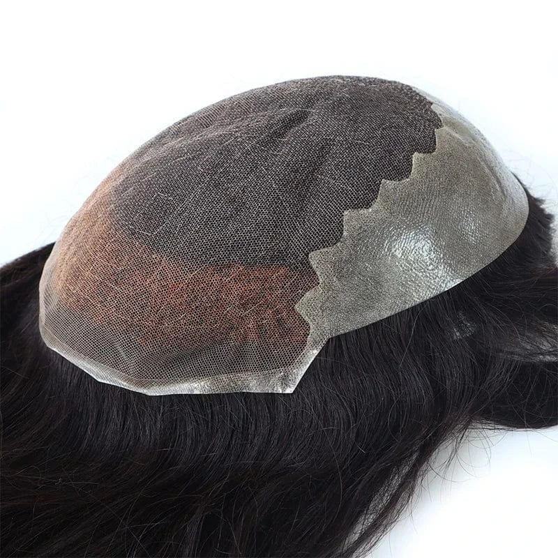 7x9 / 16inches Q6L-NB 16" Invisible hairline Natural Black Indian Human Hair Toppers for Women