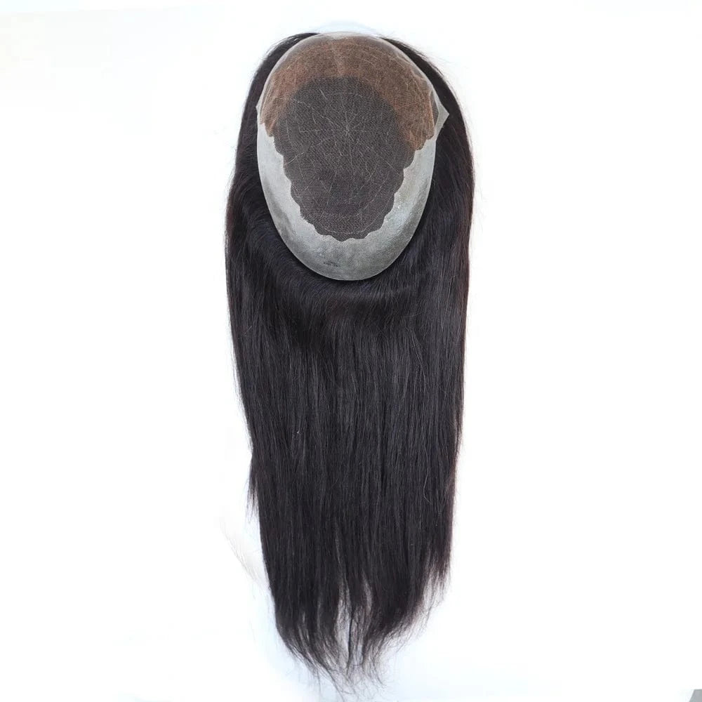 7x9 / 16inches Q6L-NB 16" Invisible hairline Natural Black Indian Human Hair Toppers for Women