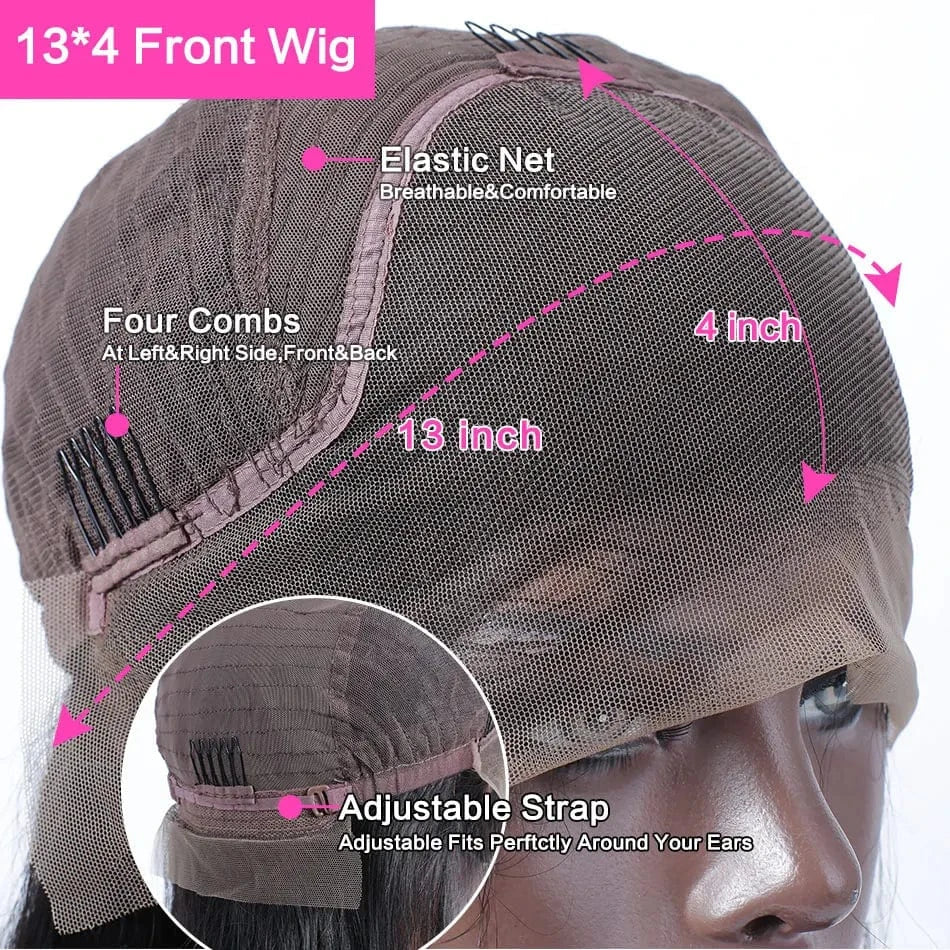 8-10" 13x4 Colored Virgin Brazilian Human Hair Wigs Short Cut Blonde 613 Pixie Human Hair Wig