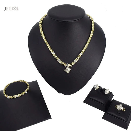8 / 18k gold JHT184 Trendy 18K Gold Plated personalized poker diamond  lucky jewelry