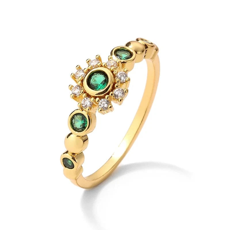 8 / 6-RP5159B RAKOL RL1038 New Design Trendy 18k Gold Plated Iced Out CZ Cubic Bling Zircon Diamond Wedding Gothic Tennis Women Rings Jewelry