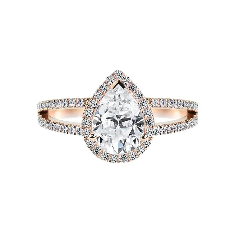 8.75 / hola pear-shaped ring Xingyue jewelry  Hola pear-shaped  18K Rose gold ring engagement wedding  moissanite ring for women