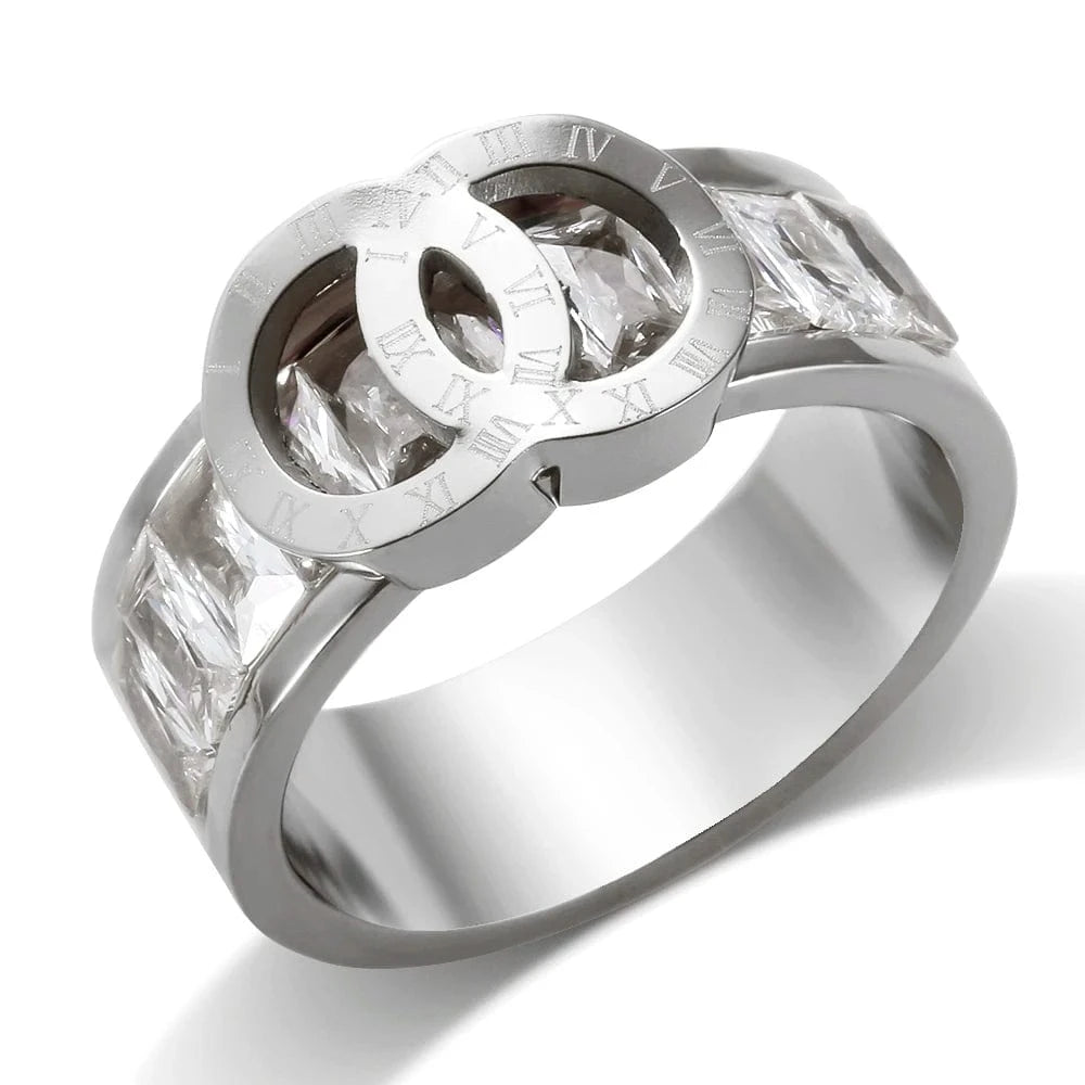 8 / as description / Silver Color Plated Factory New Fashion Popular Stainless Steel Ring Wholesale Custom Spot One Dropshipping Jewelry