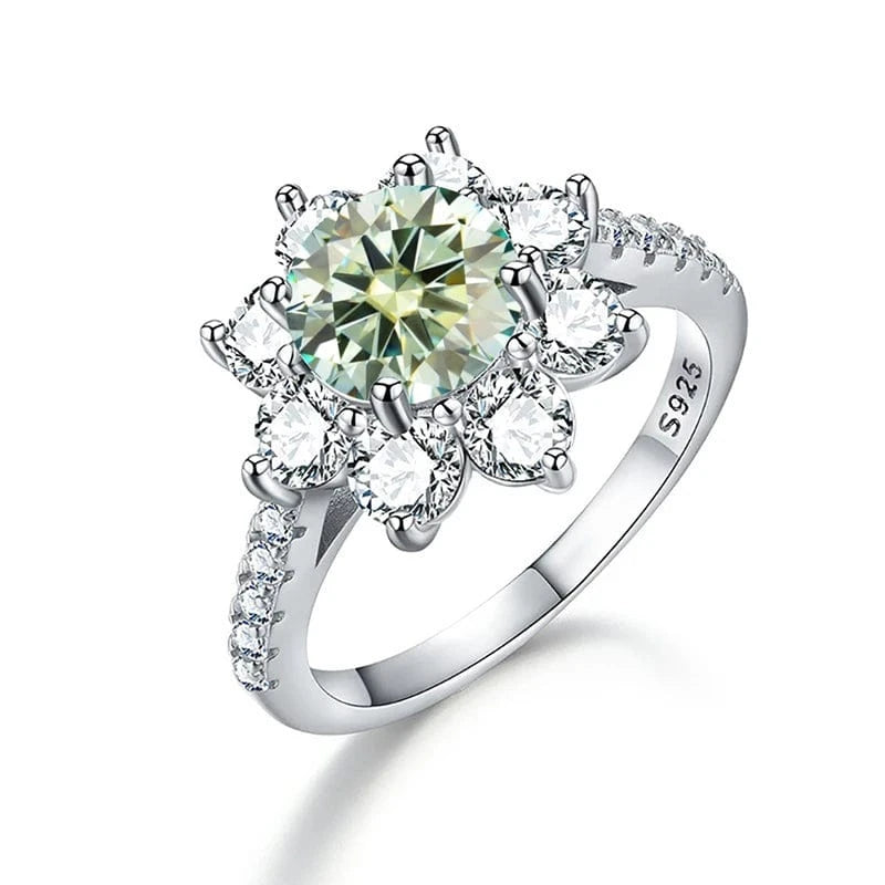 8 / D0006B1A2A-1ct 925 Sterling Silver Unusual Halo Zirconia Flower Shape Luxury Diamond Moissanite Rings 1 2 Carat For Women Wedding fine jewelry