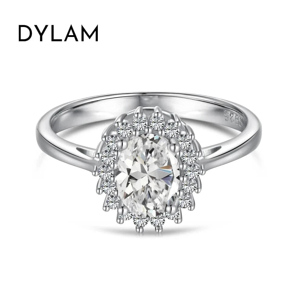 8 / DY120812-S-W-WH Dylam Classic Design S925 Silver Rhodium Plated Eternity Band 5A Cubic Zirconia Sparkling Wedding Engagement Promise Rings
