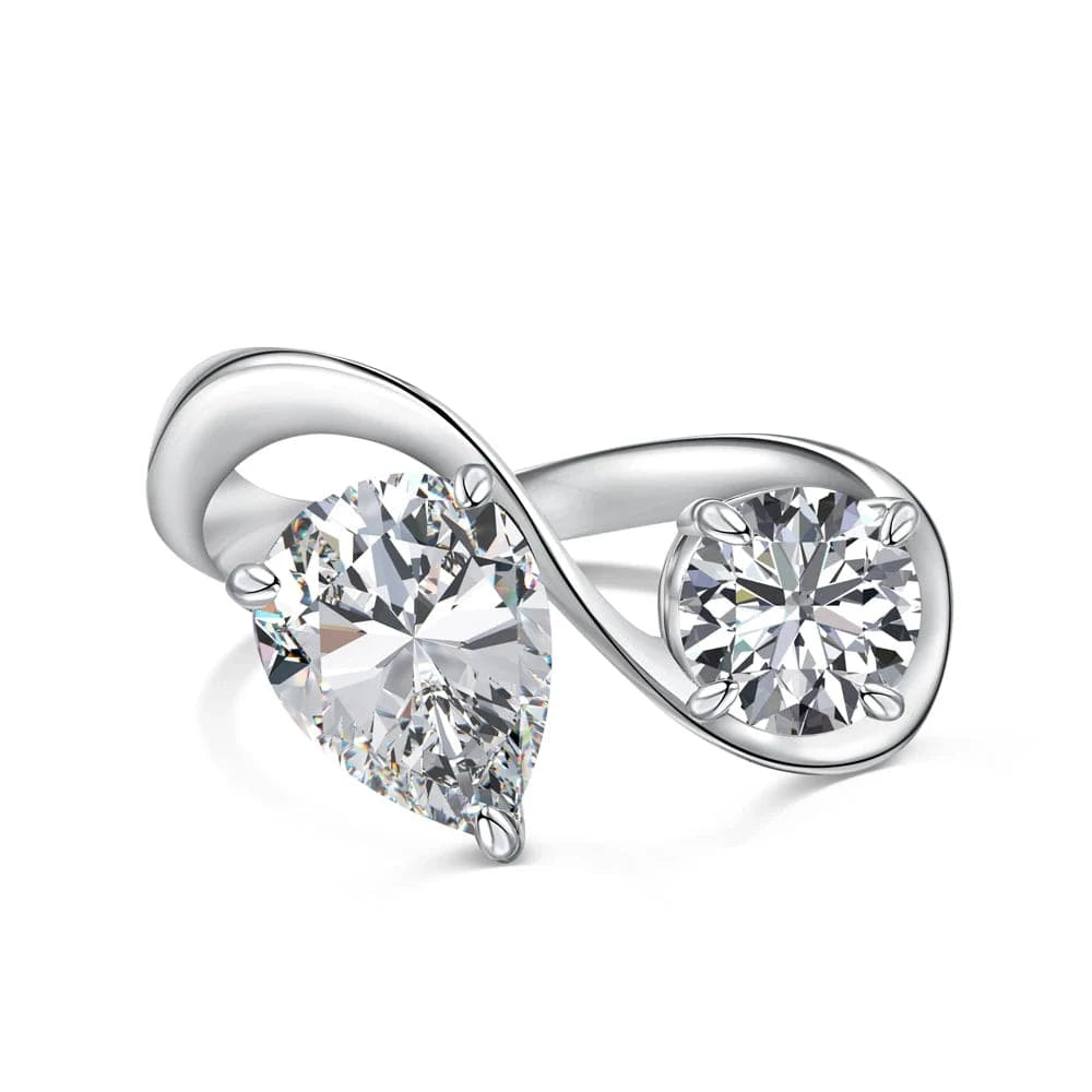 8 / DY120846-S-W-WH Cheap Jewelry S925 Silver Rings Set For Women 18K Gold Plated Link Chain Geometric Twisted Wide Band Open Adjustable Ring