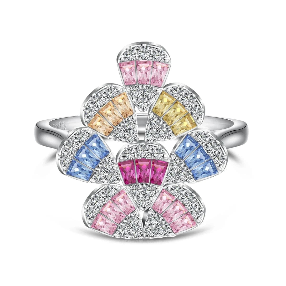 8 / DY120863-S-W-CS DYLAM New Arrival Stylish Non Tarnish Sterling Silver Rhodium Plated Luxurious 5A Baguette Zirconia Jewelry Rings for Women