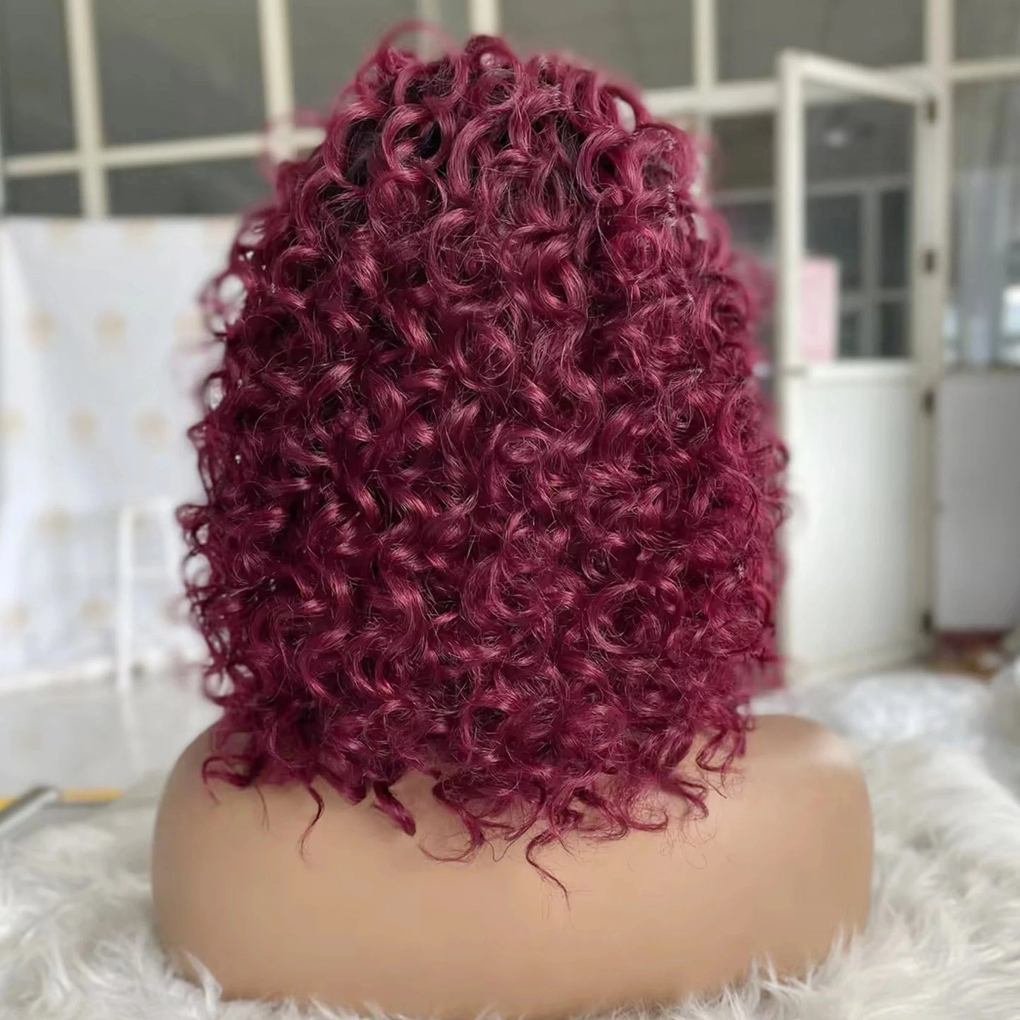 8 Inch Deep Curly Short Cut Bob Wigs Human Hair Bob Lace Frontal Wig Front Pre Plucked Original Brazilian with Baby Hair