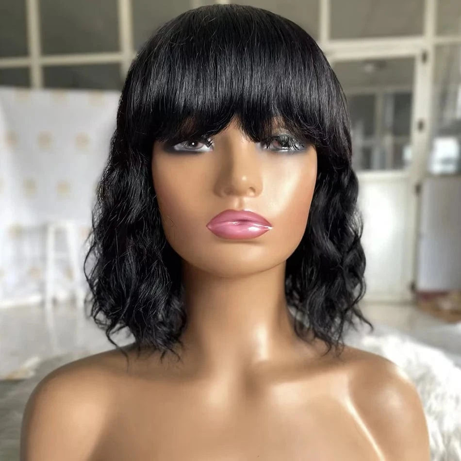 8 Inch Deep Curly Short Cut Bob Wigs Human Hair Bob Lace Frontal Wig Front Pre Plucked Original Brazilian with Baby Hair