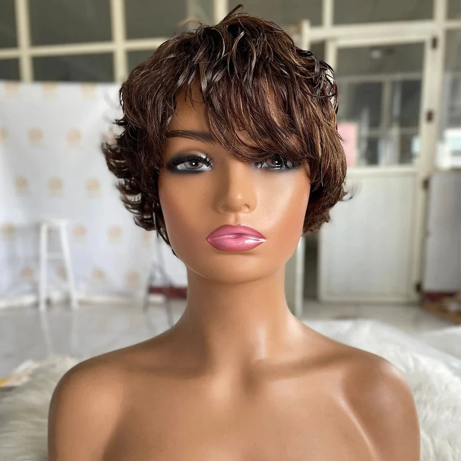 8 Inch Deep Curly Short Cut Bob Wigs Human Hair Bob Lace Frontal Wig Front Pre Plucked Original Brazilian with Baby Hair