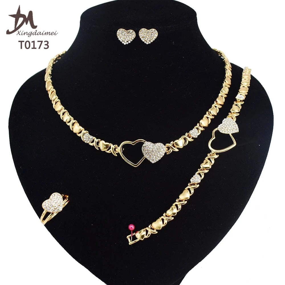8 / T0173 T0173 african High quality 14k gold XOXO plating jewelry set
