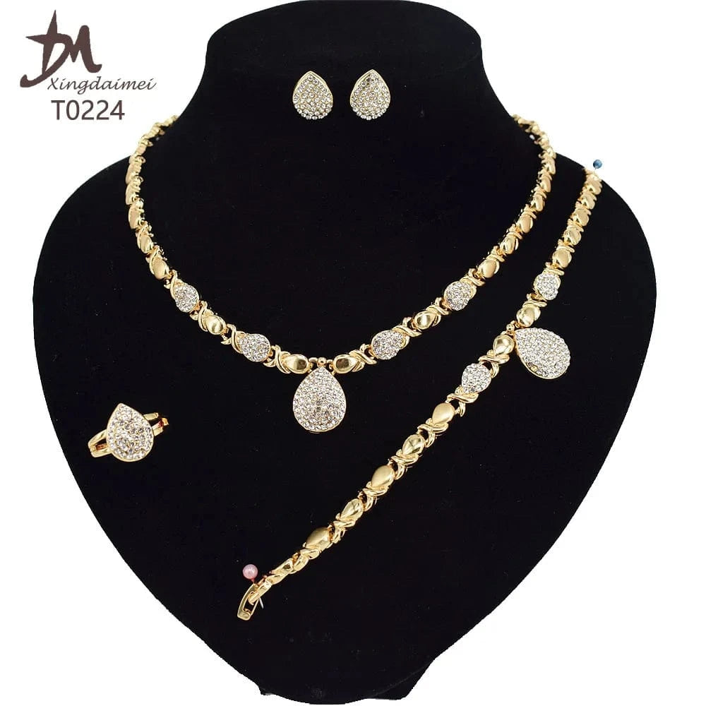 8 / T0224 T0173 african High quality 14k gold XOXO plating jewelry set