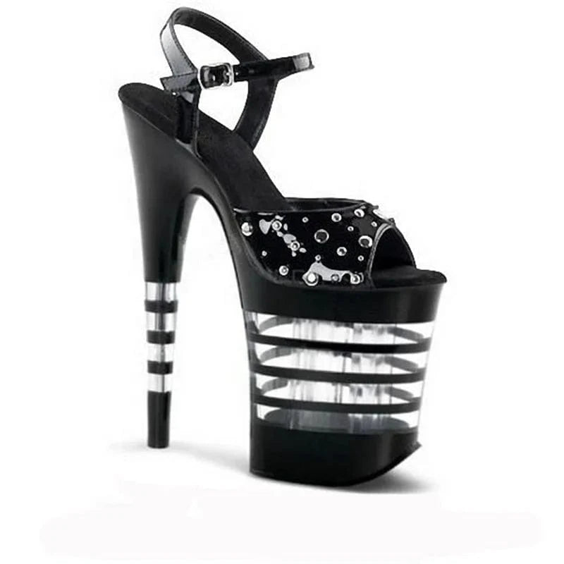 8inch-20cm Express hot Heeled Sandals selling super high heel thick heel sandals waterproof platform zipper cross band slippers