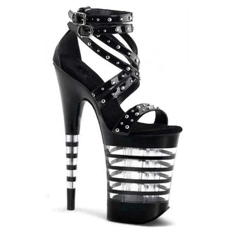 8inch-20cm Express hot Heeled Sandals selling super high heel thick heel sandals waterproof platform zipper cross band slippers