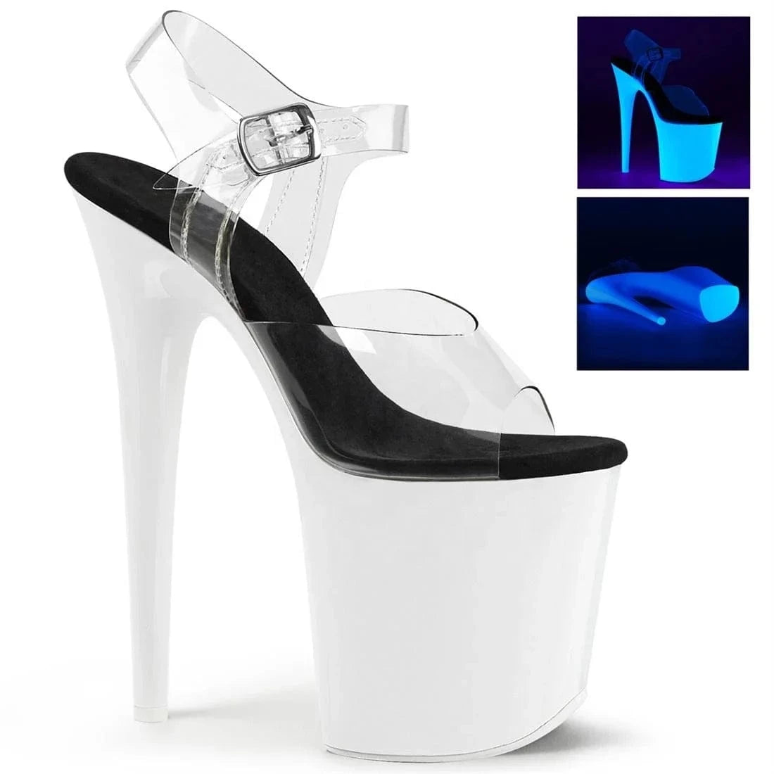 8inch-20cm Heeled Sandals dancing shoes thin heel white waterproof platform dress sandals peep-toe shallow mouth party shoes