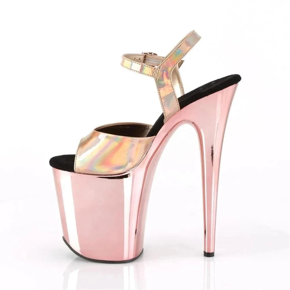 8inch-20CM Heeled Sandals super high heel thin heel show banquet shoes one button waterproof platform pole dance sandals