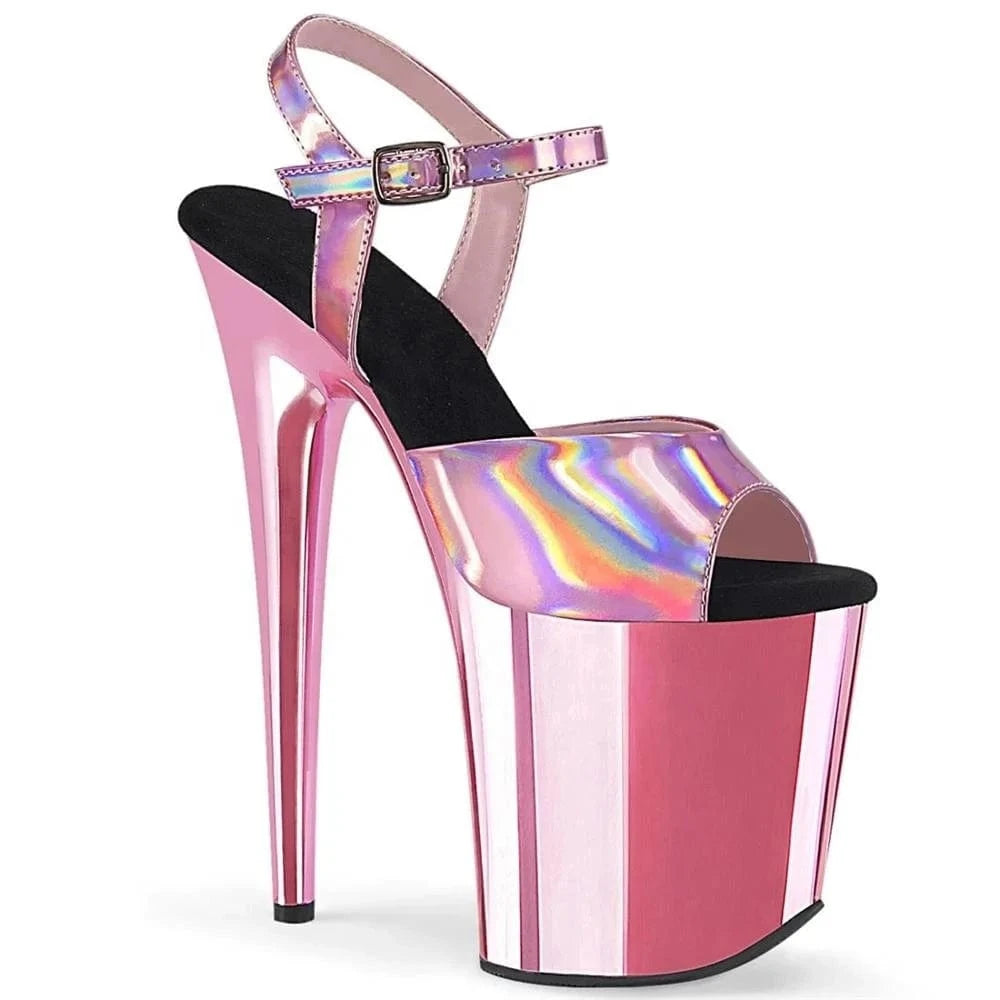 8inch-20CM Heeled Sandals super high heel thin heel show banquet shoes one button waterproof platform pole dance sandals