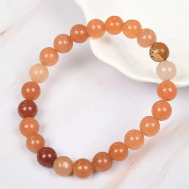 8mm Gorgeous Semi-Precious Gemstones Round Beads Energy Power Crystal Reiki Healing Elastic Stretch Bracelet for Women Men Gifts