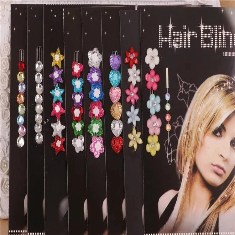 8pcs/lot Blinger Deluxe Set, Radiance Collection Bling Hair Jewelry Comes with Glam Styling Tool Click Hair Bling