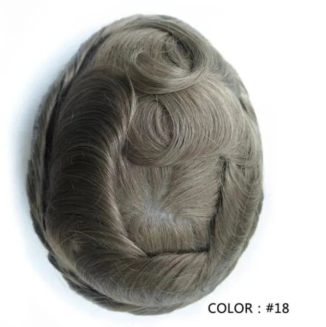 8X10 / 18# / 6inches Fast Shipping Thin Skin  PU Skin 100% Human natural Hair Toupee for Men hair piece wholesale Ready to ship