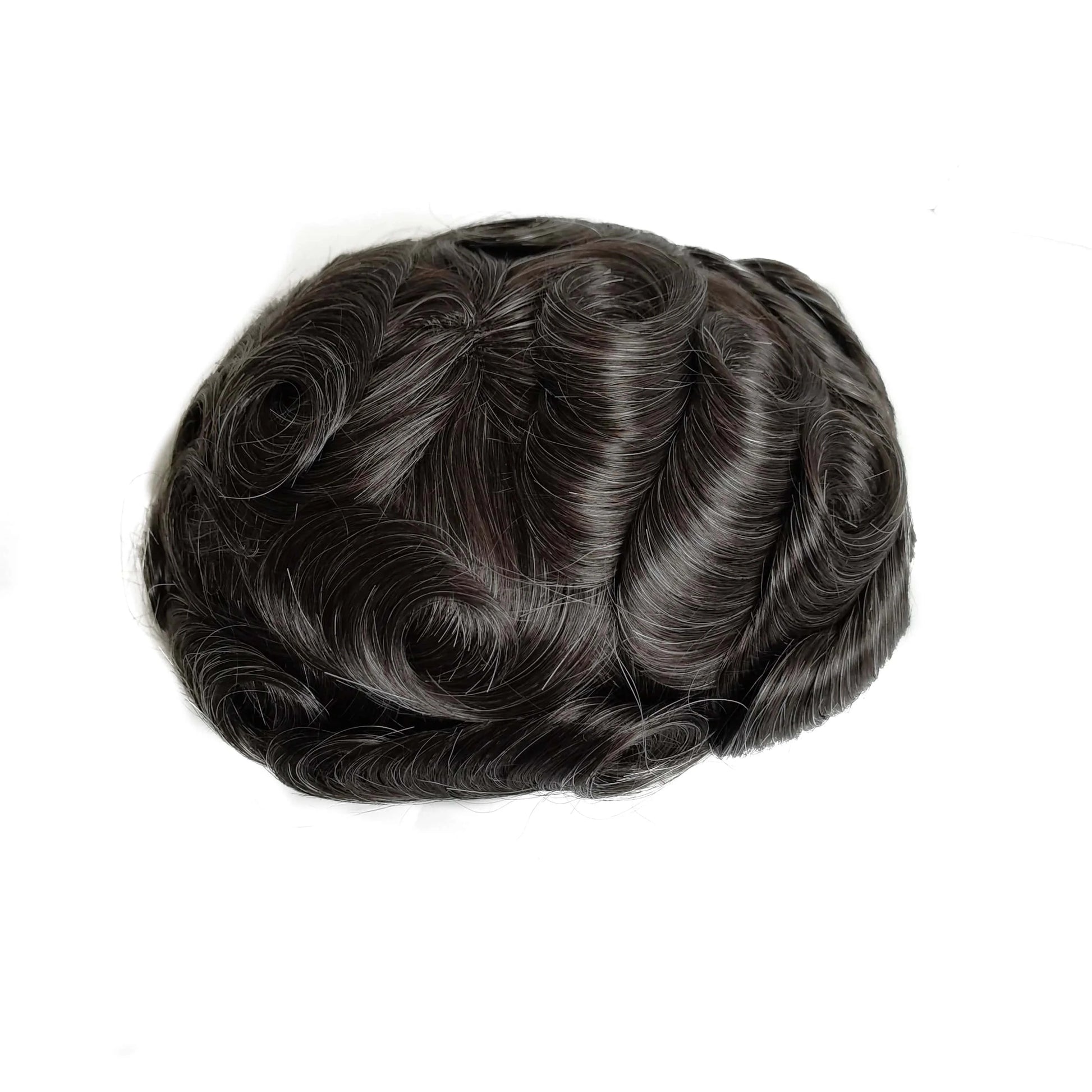 8X10 / #1B20 / 6inches Gray Hair  4 Holes Mono Top Base Human Hair Men Toupee With Front Lace Bleached