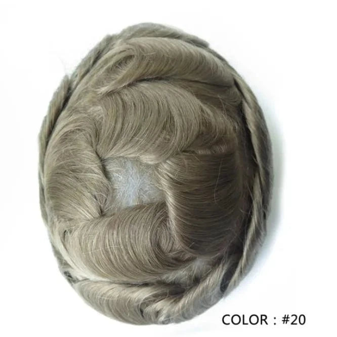 8X10 / 20# / 6inches Fast Shipping Thin Skin  PU Skin 100% Human natural Hair Toupee for Men hair piece wholesale Ready to ship