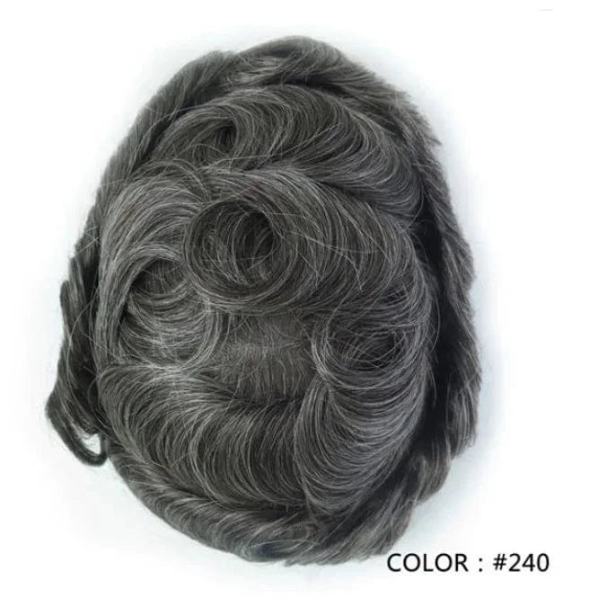 8X10 / 240# / 6inches Fast Shipping Thin Skin  PU Skin 100% Human natural Hair Toupee for Men hair piece wholesale Ready to ship