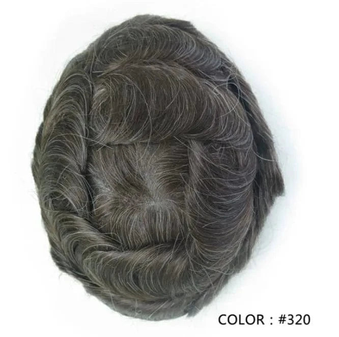 8X10 / 320# / 6inches Fast Shipping Thin Skin  PU Skin 100% Human natural Hair Toupee for Men hair piece wholesale Ready to ship