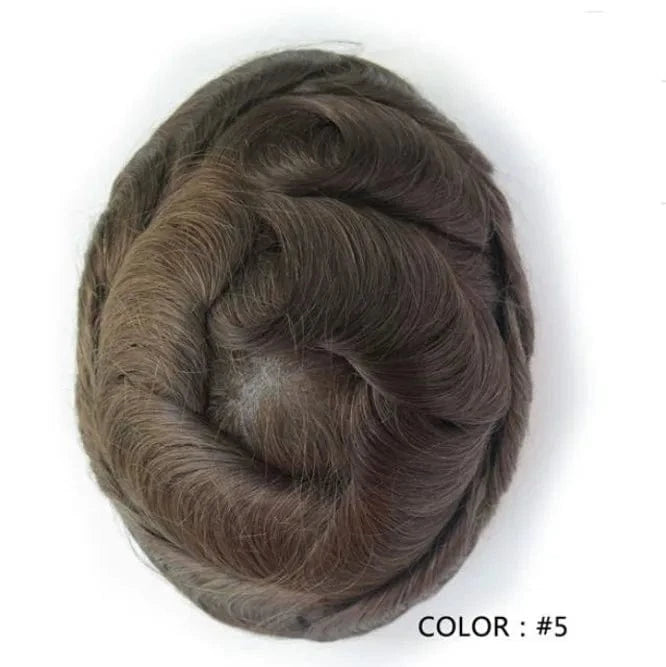 8X10 / 5# / 6inches Fast Shipping Thin Skin  PU Skin 100% Human natural Hair Toupee for Men hair piece wholesale Ready to ship