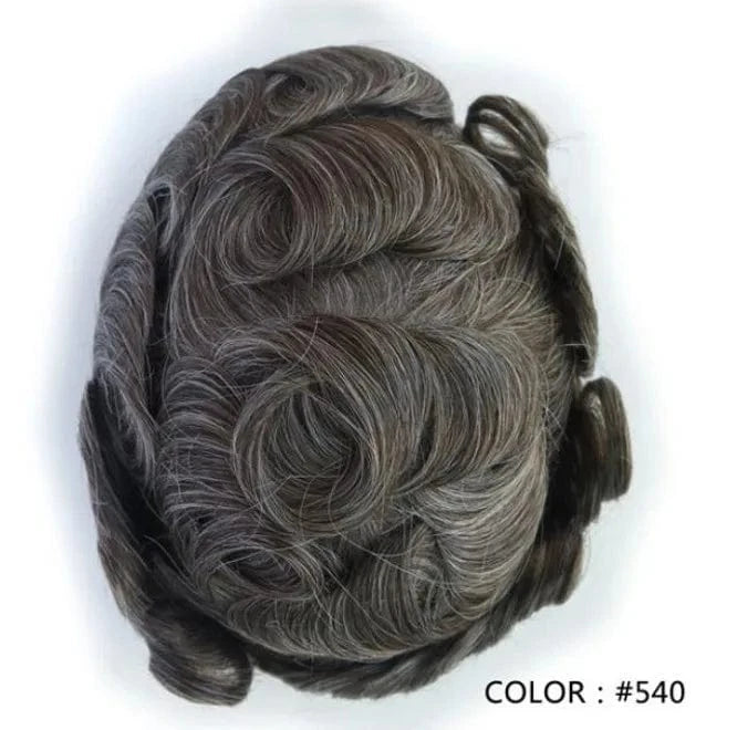 8X10 / 540# / 6inches Fast Shipping Thin Skin  PU Skin 100% Human natural Hair Toupee for Men hair piece wholesale Ready to ship