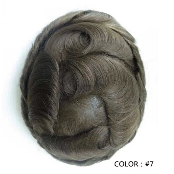8X10 / 7# / 6inches Fast Shipping Thin Skin  PU Skin 100% Human natural Hair Toupee for Men hair piece wholesale Ready to ship