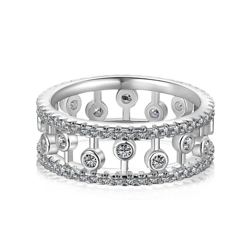 9 / 2 925 Sterling Silver Rings For Women Original Tiara Heart Wishbone Engagement Wedding Stacking Ring Crystals Jewelry Love Gift